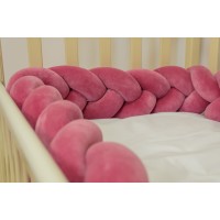 Бортик косичка в детскую кроватку - Red Velvet