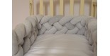 Бортик косичка в детскую кроватку - Silver XL