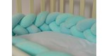Бортик косичка в детскую кроватку - Aquamarine
