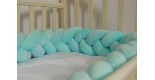 Бортик косичка в детскую кроватку - Aquamarine