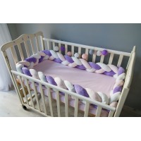 Бортик косичка в детскую кроватку - Unicorn