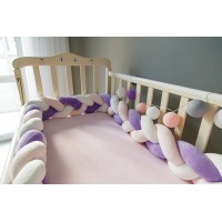 Бортик косичка в детскую кроватку - Unicorn