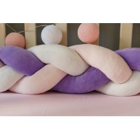 Бортик косичка в детскую кроватку - Unicorn