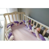 Бортик косичка в детскую кроватку - Unicorn