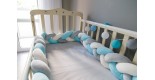 Бортик косичка в детскую кроватку - Aqua